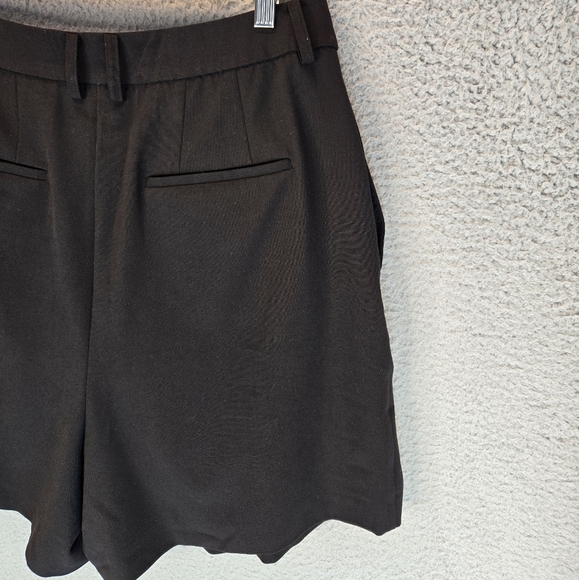 1. State Women's Black Tailored Dress Shorts Sz 12 Pleated High Waist Pockets - Picture 9 of 11